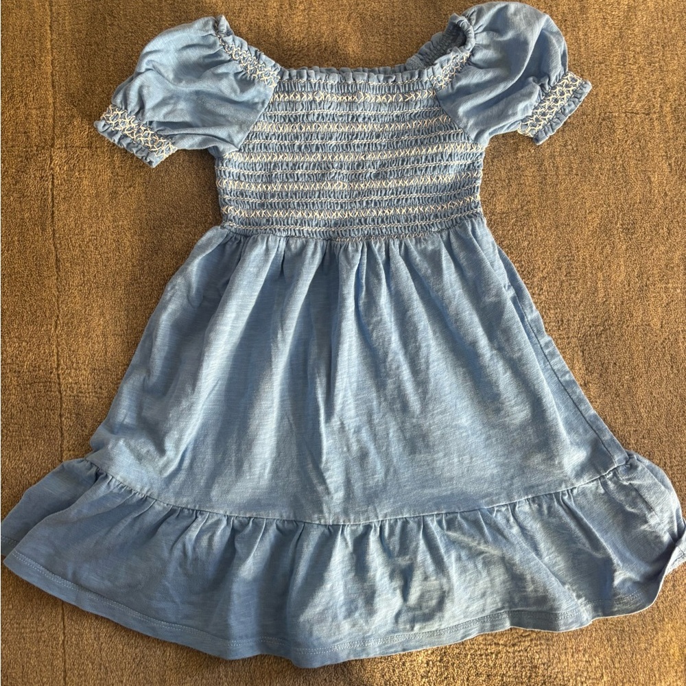 Mini Boden Light Blue Smocked Dress 4-5T